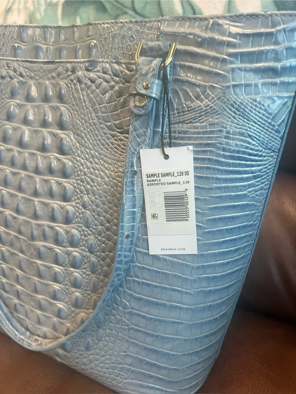 Brahmin SAMPLE nwt light blue large tote
